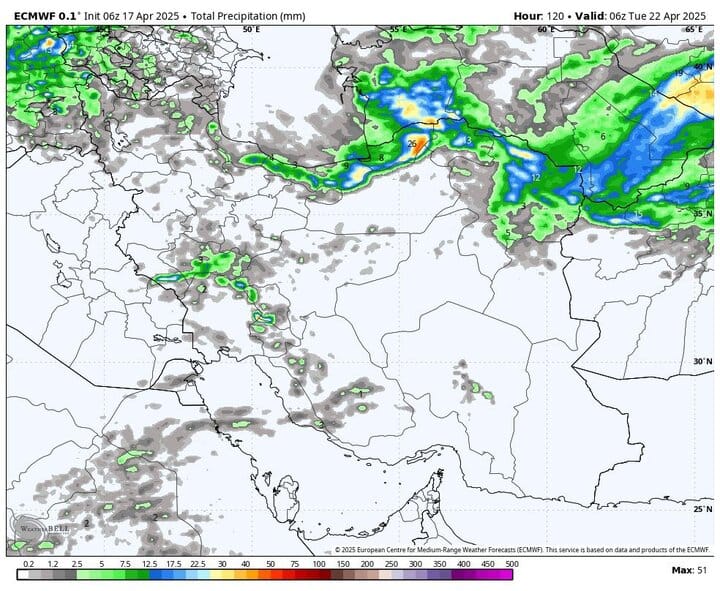 هواشناسی ایران ۲۹ فروردین؛ ورود موج جدید بارش‌های بهاری از روز دوشنبه
