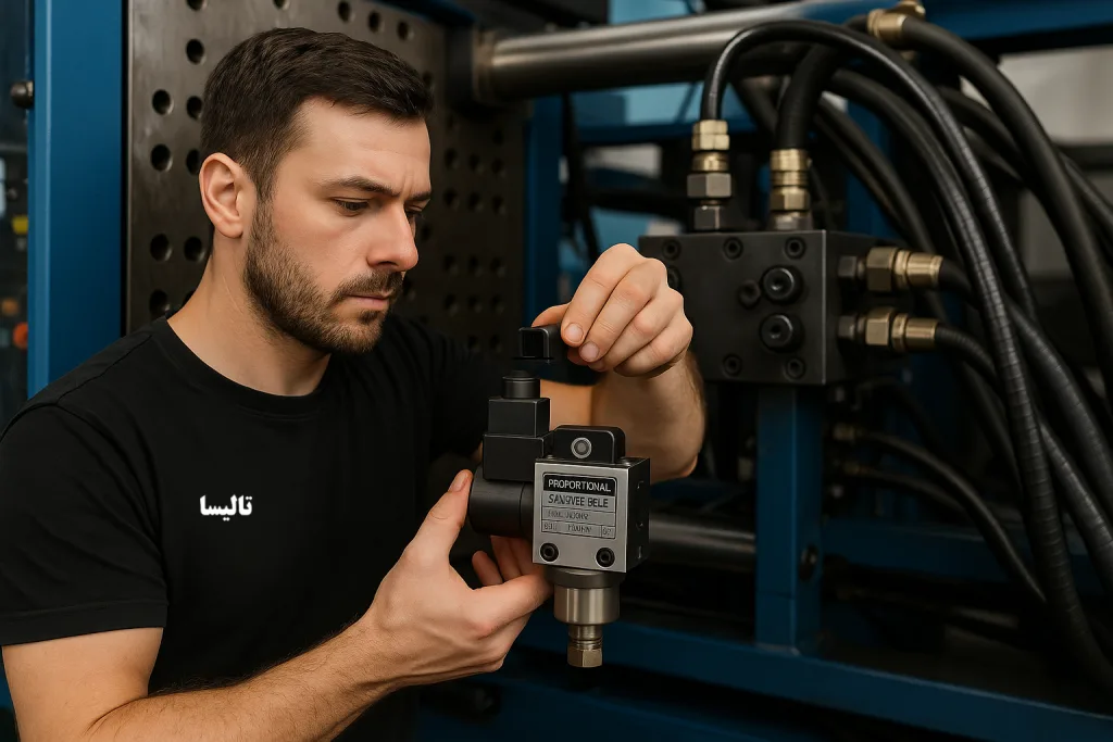 آموزش عملکرد شیر برقی پروپرشنال پران و گیره دستگاه تزریق پلاستیک