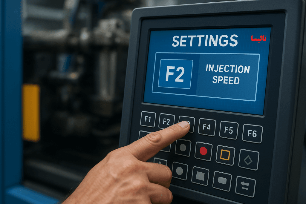 آموزش تنظیمات F2 (قسمت گیره) در مانیتور دستگاه تزریق پلاستیک آموزش تنظیمات F2 (قسمت گیره) در مانیتور دستگاه تزریق پلاستیک