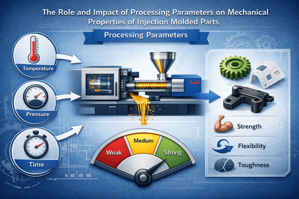 نقش و تاثیر پارامترهای پردازش (Processing Parameters) بر خواص مکانیکی قطعات تزریقی