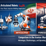 ربات‌های کم‌بازو (SCARA) در مقابل ربات‌های مفصلی (Articulated): انتخاب بهینه برای دستگاه تزریق پلاستیک + مقایسه بازار ایران